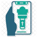 Flashlight Hand Holding Phone Torch Icon