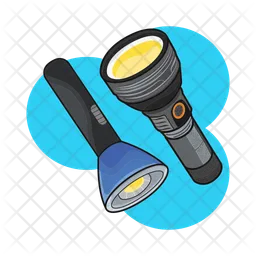 Flashlight  with background blue  Icon