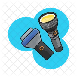 Flashlight  with background blue  Icon