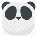Flat Face Panda Emoji Icon