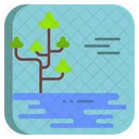 Flat Landscape Tree Nature Icon