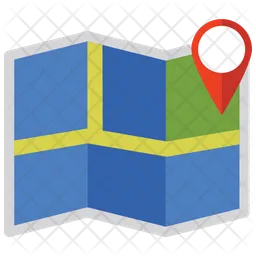 Flat map with pins  Icon