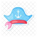 Flat Style Sticker Vector Of A Pirate Hat Icon