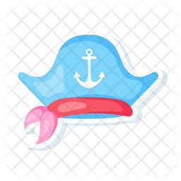 Flat style sticker vector of a pirate hat  Icon