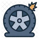 Flat Tire Safety Accident Icon