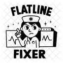 Flatline Fixer Cardiologist Nursing Icon