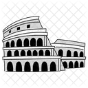 Half Tone Colosseum Illustration Flavian Amphitheatre Rome Landmark Icon