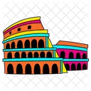 Vibrant Colosseum Illustration Flavian Amphitheatre Rome Landmark Icon