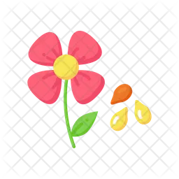 Flax flower and seed  Icon