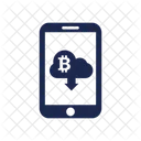 Nube De Telefono Movil Bitcoin Flecha Hacia Abajo Iconos De Bitcoin Iconos De Blockchain Icono