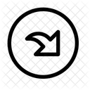 Flecha Curva Abajo Derecha Circulo Flecha Flechas Icon