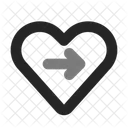 Flecha Derecha Corazon Flecha Linea Duo Icono