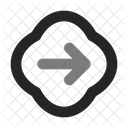 Flecha Derecha Esquinas Redondeadas Cerradas Flecha Linea Duo Icono