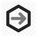 Flecha Derecha Hexagono Flecha Linea Duo Icono