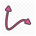 Flecha espiral de doble cabeza  Icono