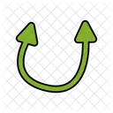 Flecha espiral de doble cabeza  Icono
