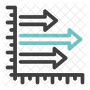 Flechas de crecimiento horizontal  Icono