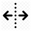 Flechas Hacia Fuera Punto Vertical Dividir Abrir Icono