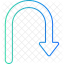 Flèche courbée vers le bas  Icône