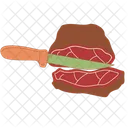 Fleisch Schneiden Fleisch Essen Symbol
