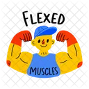 Flexed Muscles Strong Typography Icon