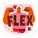 Flexing Muscles Expression Icon