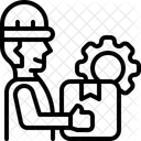 Produktionslinie Fertigung Mitarbeiter Symbol