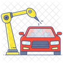 Produktionslinie Fliessband Montageauto Symbol