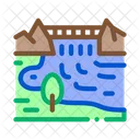 Boot Fluss Landschaft Icon