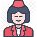 Flight Attendant Air Hostess Stewardess Icon