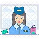 Flight Attendant Air Hostess Aircrew Icon