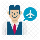 Flight Attendant Professions Man Man Icon