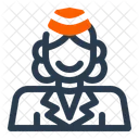 Flight Attendant Building Blueprint Icon