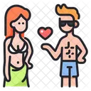 Flirt at the beach  Icon