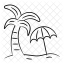 Flitterwochenziel Insel Strand Symbol