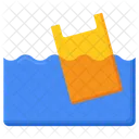 Floating Bag Floating Plastic Pollution Icon