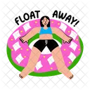Floating Fun Relaxing Enjoying Icon