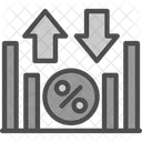Floating Interest Rate  Icon