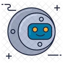 Floating Robot Head Head Robot Icon