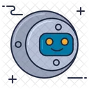 Mfloating Robot Head Floating Robot Head Artificial Intelligence Icon