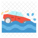 Flood Car Accident Icon