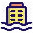 Flood Building Disaster Icon