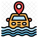 Flood Car Disaster Icon