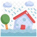 Flood House Natural Disaster Icon