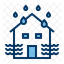 홍수 주택 홍수 보험 아이콘