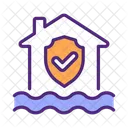 Flood Protection Home Safety Icon