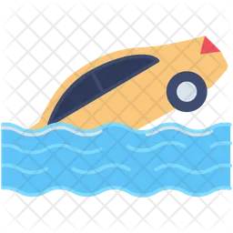 Flooded Car  Icon