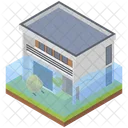 Flooded Home Building  Icon