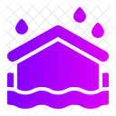 Flooded House Weather House Icon