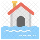 Flood Flooded House Water Disaster Icon